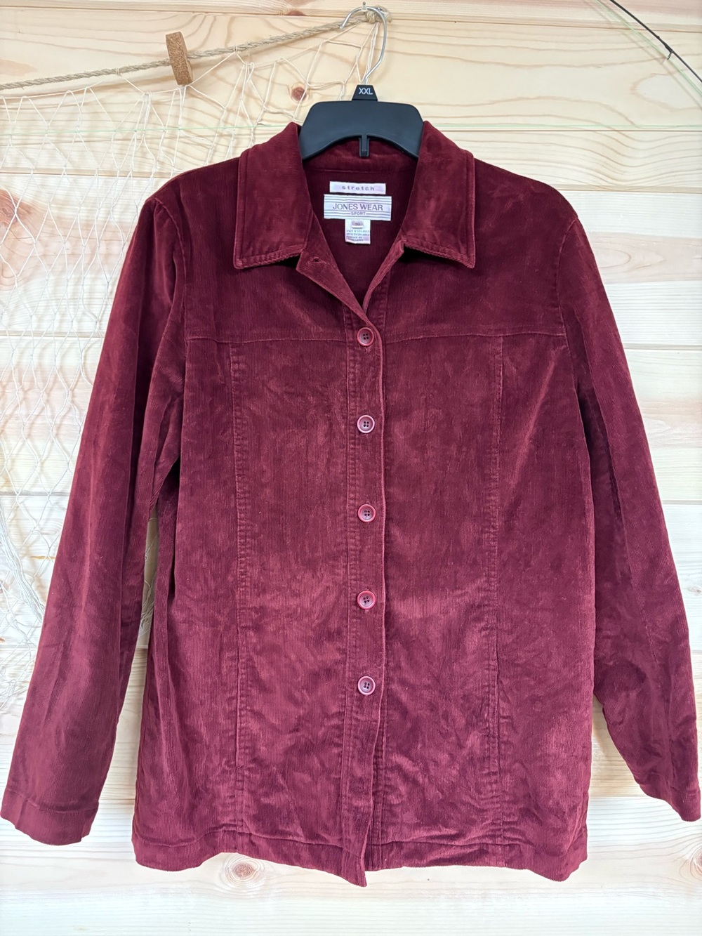 Jones Wear Deep Burgundy Button-Front Jacket